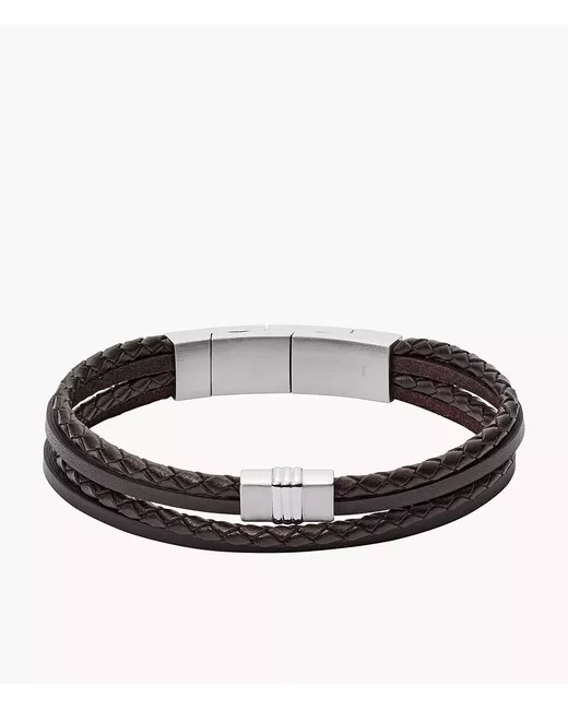 Fossil Multi-Strand Braided Leather Bracelet