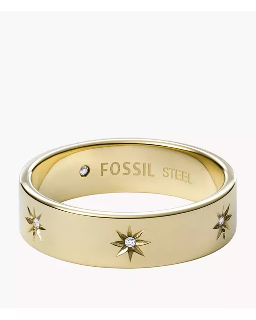 Fossil Sadie Shine Bright Tone Stainless Steel Band Ring