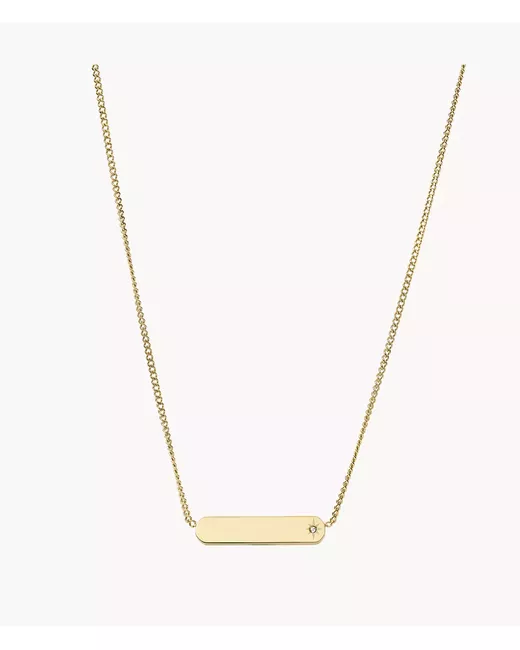 Fossil Drew Tone Stainless Steel Bar Chain Necklace