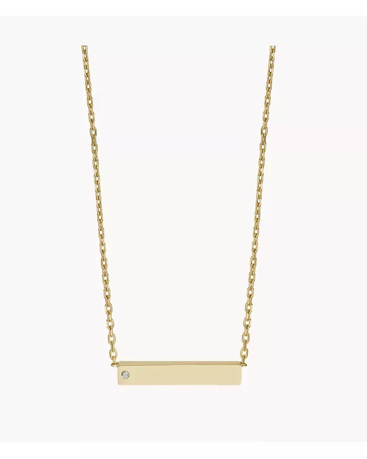 Fossil Outlet Tone Stainless Steel Station Necklace