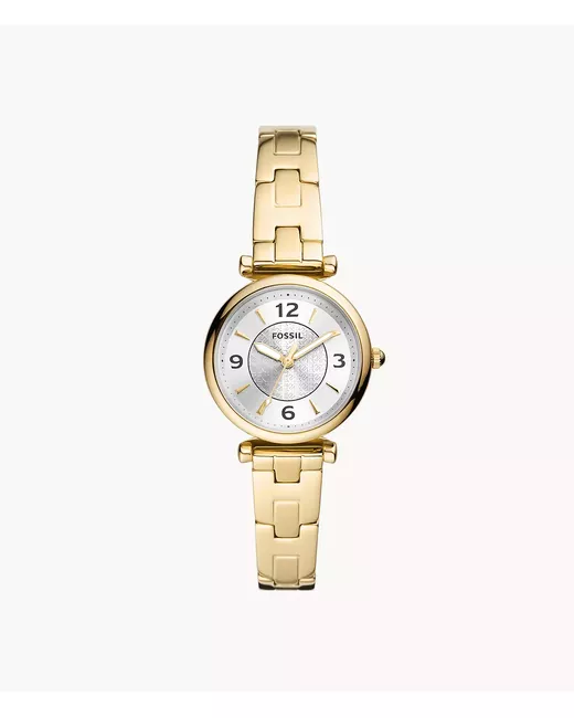 Fossil Carlie Three-Hand Tone Stainless Steel Watch
