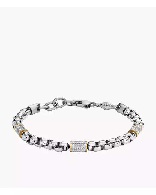 Fossil All Stacked Up Two-Tone Stainless Steel Chain Bracelet and Gold