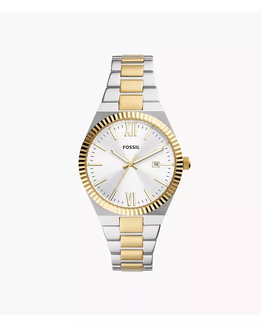 Fossil Scarlette Three-Hand Date Two-Tone Stainless Steel Watch