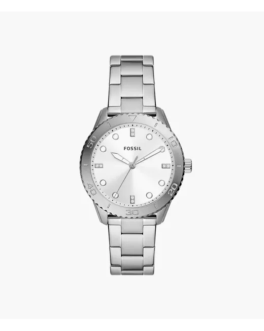 Fossil Outlet Dayle Three-Hand Stainless Steel Watch