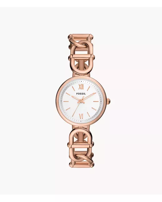Fossil Carlie Three-Hand Tone Stainless Steel Watch