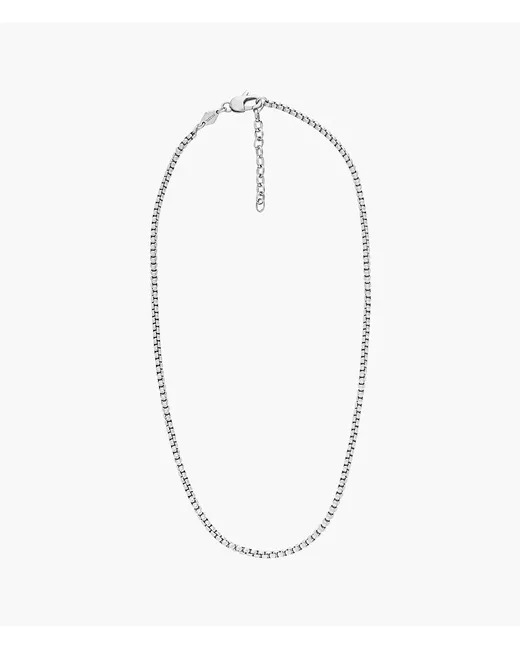 Fossil All Stacked Up Stainless Steel Chain Necklace Tone