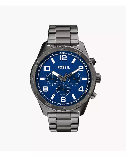 Fossil Outlet Brox Multifunction Smoke Stainless Steel Watch