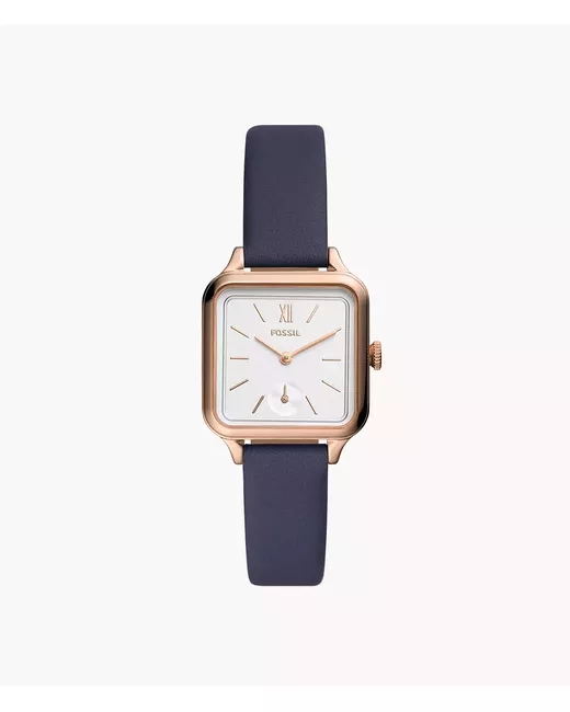 Fossil Outlet Colleen Three-Hand Navy Leather Watch
