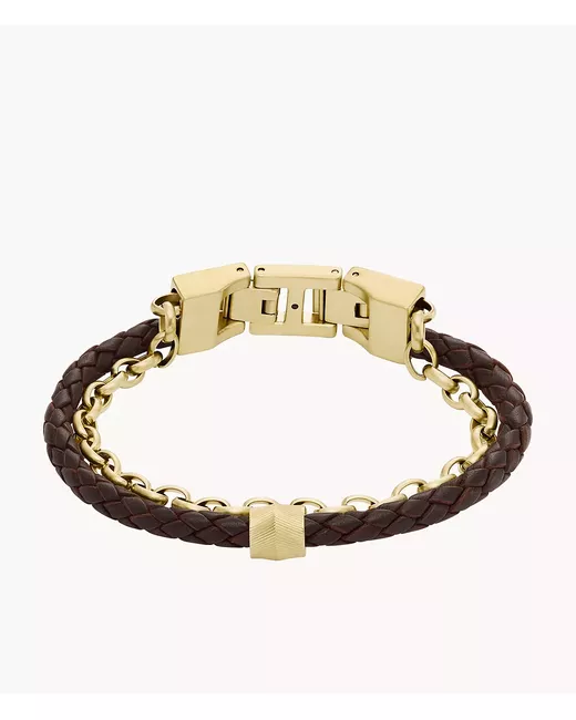 Fossil All Stacked Up Brown Leather Bracelet