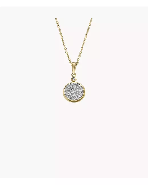 Fossil Outlet Hazel Glitz Paper Tone Stainless Steel Pendant Necklace
