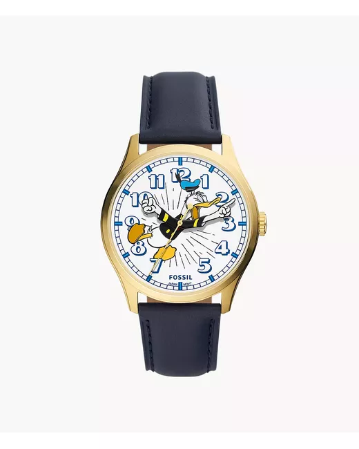 Fossil Disney x Special Edition Three-Hand Navy Leather Watch