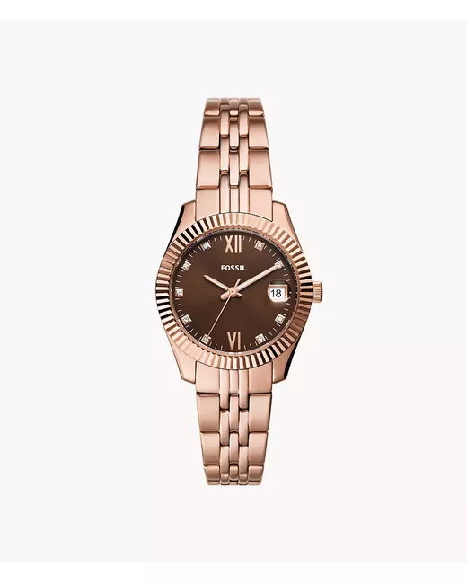 Fossil Scarlette Three-Hand Date Tone Stainless Steel Watch