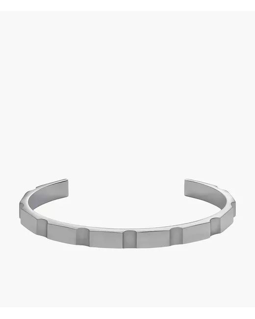 Fossil Outlet Archival Icons Stainless Steel Cuff Bracelet Tone