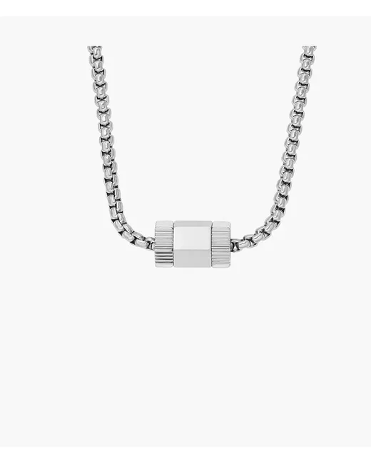 Fossil Outlet Icons Stainless Steel Chain Necklace Tone