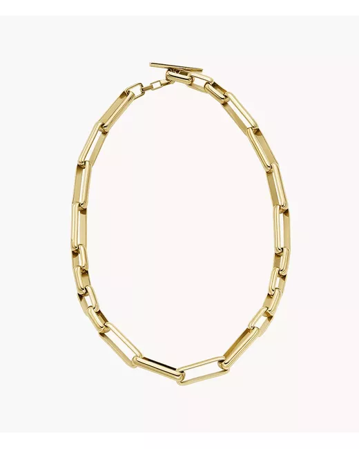 Fossil Outlet Archival Core Essentials Tone Brass Chain Necklace