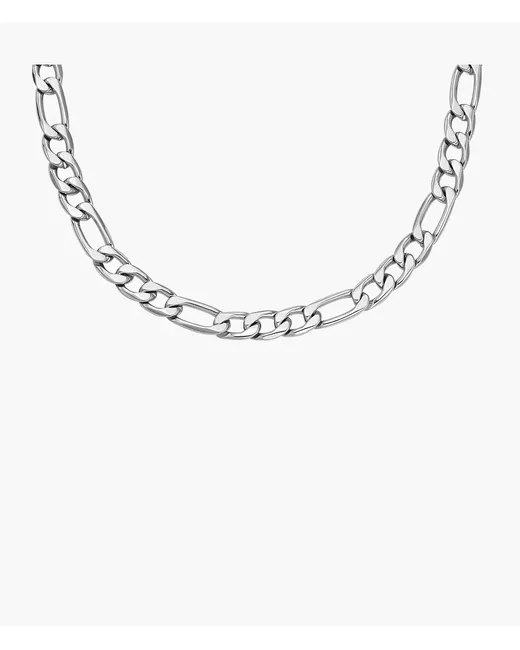 Fossil All Stacked Up Stainless Steel Chain Necklace Tone