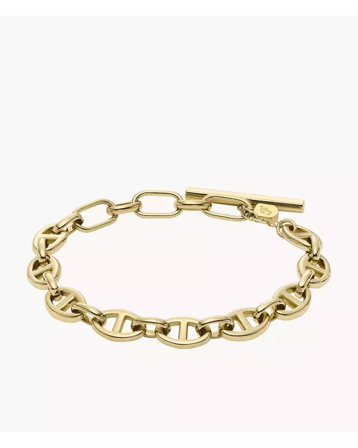 Fossil Heritage D-Link Tone Stainless Steel Chain Bracelet