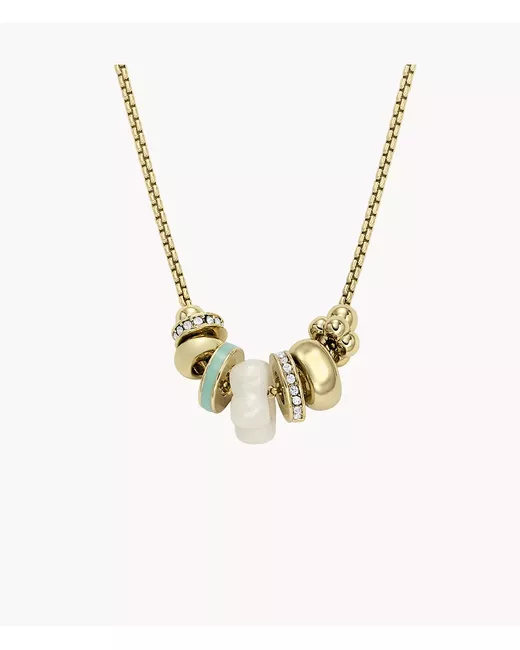 Fossil Outlet Mothers Day Pearl White Resin Chain Necklace