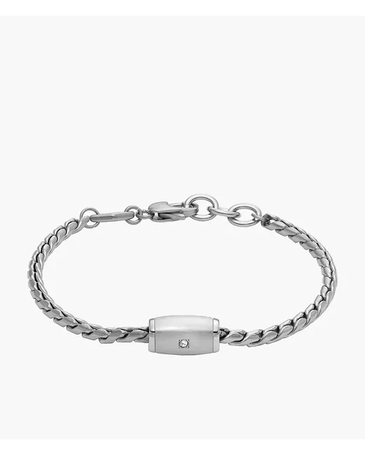 Fossil Outlet Fathers Day Stainless Steel Chain Bracelet Tone