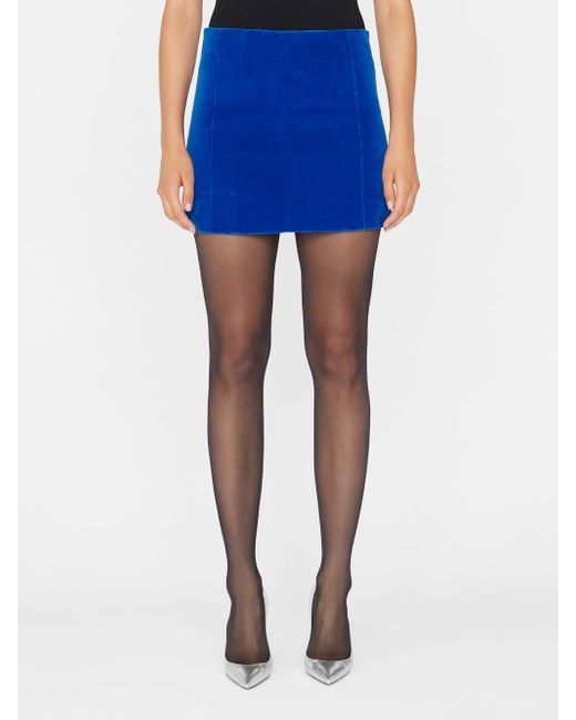 frame-denim Seamed Velvet Mini Skirt 00