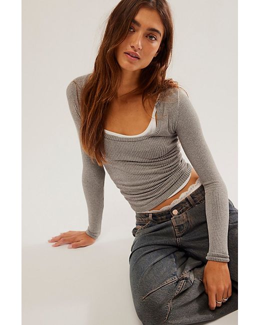 Intimately Clean Slate Seamless Layering Top by