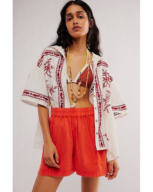 Free People Get Free Poplin Pull-On Shorts Small