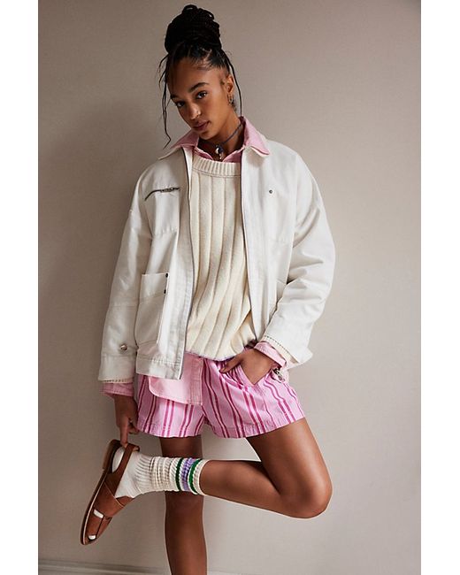 Free People Get Free Striped Pull-On Shorts