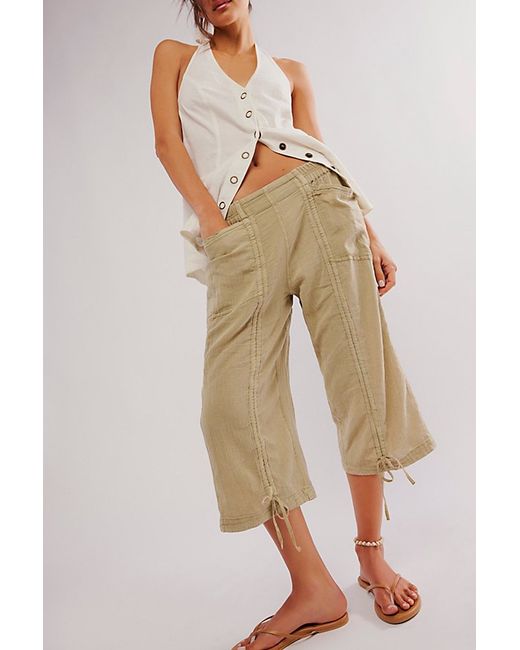 Free People Gianna Ruched Gaucho Pull-On Pants