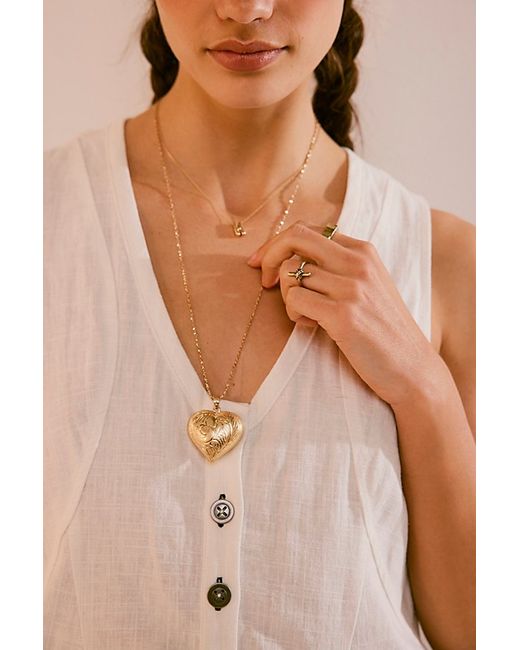 Free People Metal Heart Chain Necklace