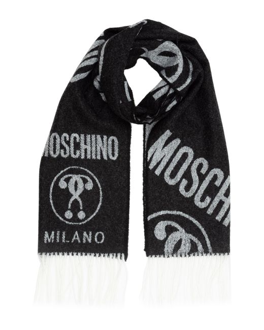Moschino Double Question Mark Wool scarf