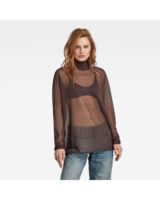 G-Star Sheer Loose Turtle Knitted Sweater
