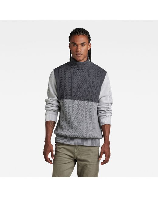 G-Star Cable Block Loose Turtle Knit