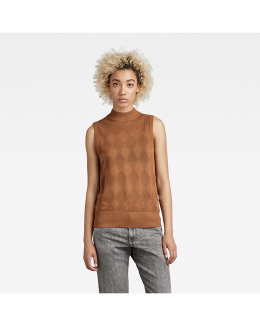 G-Star Pointelle Mock Knitted Sweater