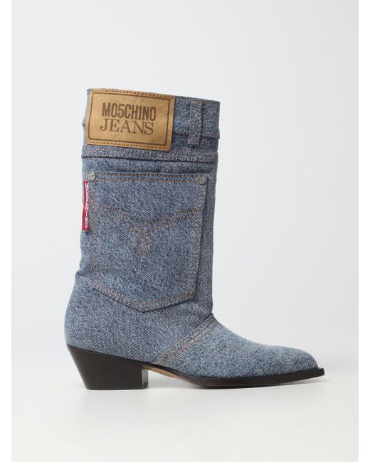 Moschino Jeans Flat Ankle Boots colour