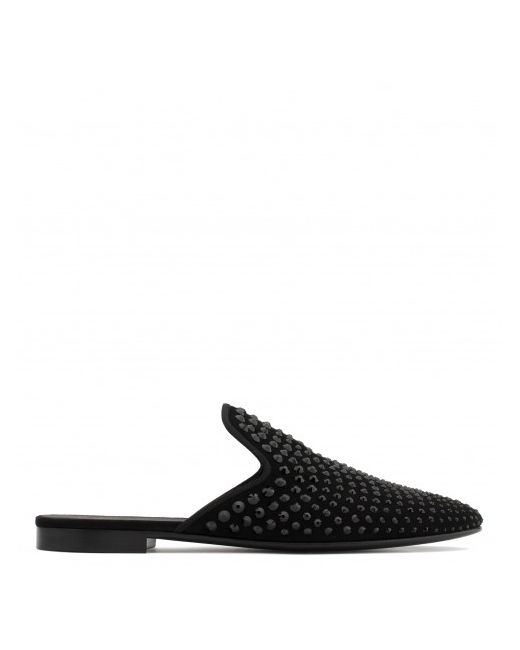 Giuseppe Zanotti Design suede flat slipper with crystals JEFFREY