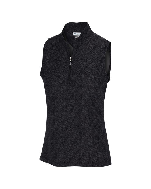 Greg Norman Collection Cutaway Mock Sleeveless Zip Polo Shirt