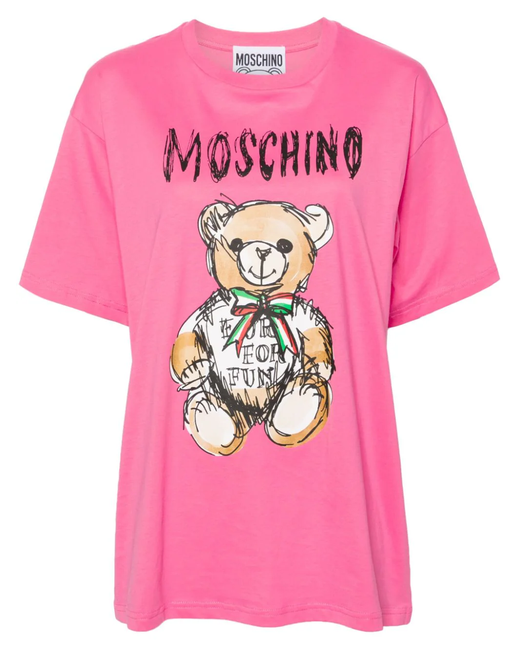 Moschino T-shirt drawn teddy bear