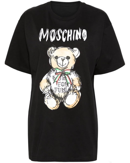 Moschino T-shirt drawn teddy bear