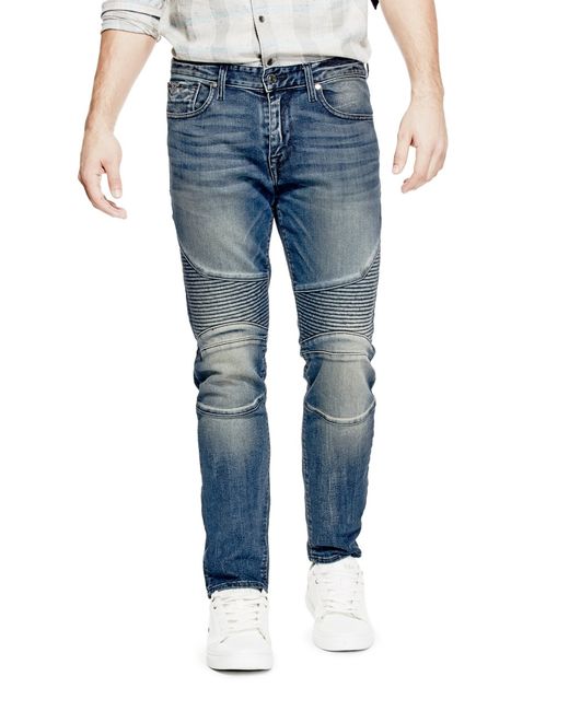 Guess Slim Tapered Moto Jeans