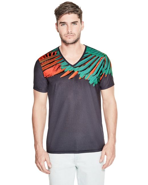 Guess Wing Printed V-Neck Tee