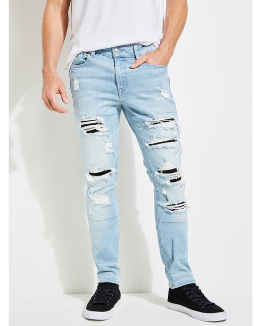 Guess Contrast Destroyed Skinny Jeans