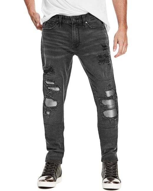 Guess Slim Tapered Moto Jeans