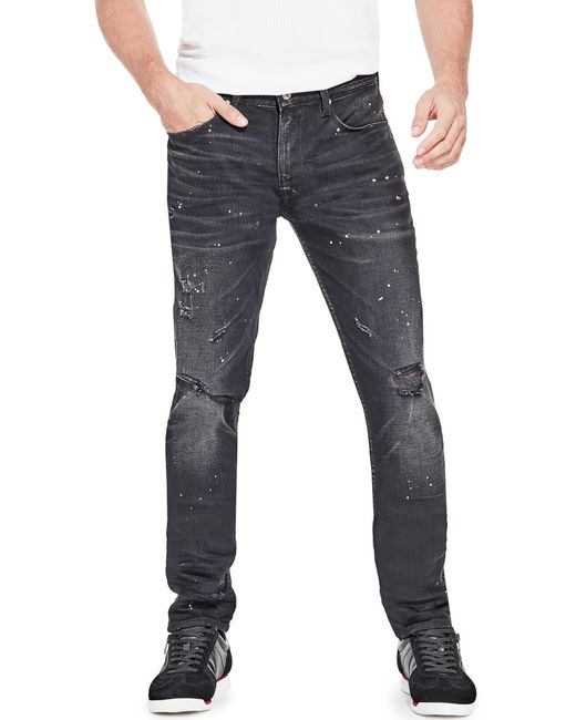 Guess Paint Splatter Slim Tapered Jeans