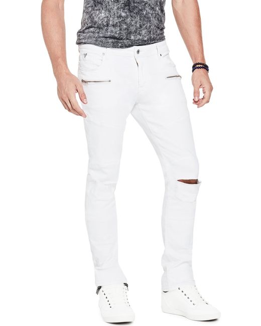 Guess Coated Zip Moto Skinny Jeans