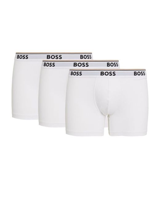 Boss Stretch-Cotton Logo Trunks Pack of 3