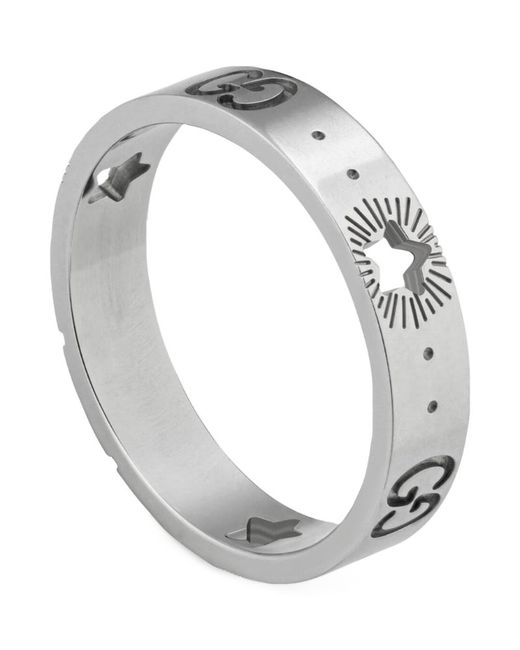 Gucci White Gold Icon Star Ring