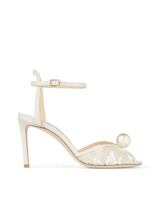 Jimmy Choo Sacora 85 Lace Leather Sandals