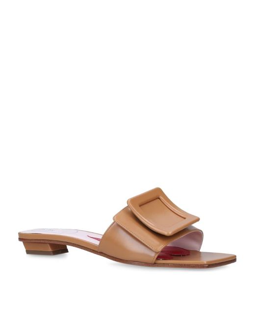 Roger Vivier Covered Buckle Mules
