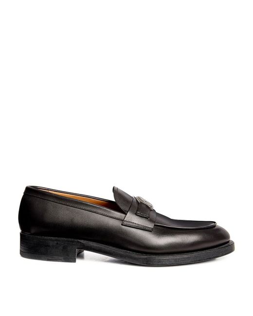 Giorgio Armani Leather Logo Loafers