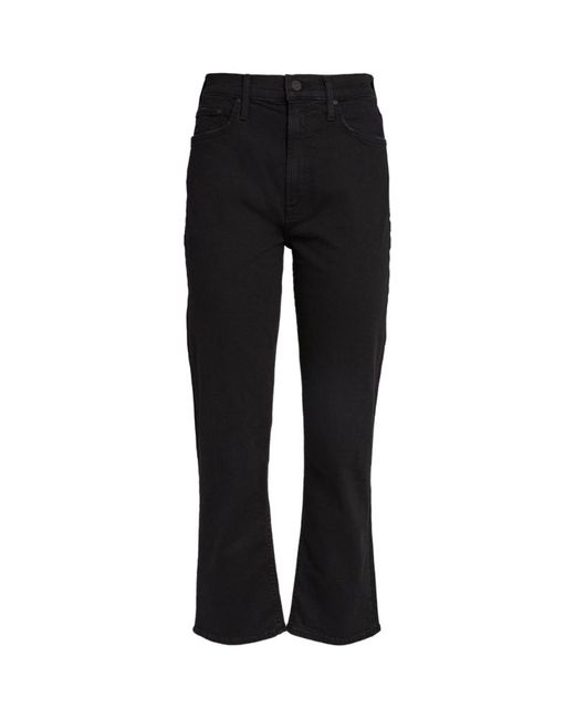 Mother Cropped Rider High-Rise Straight Jeans